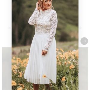 Ivy City Co Arabella Lace Dress White